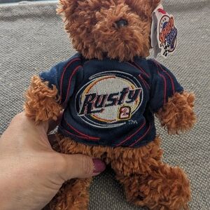 Rusty Wallace  Racing Teddy Bear with Navy Sweater
